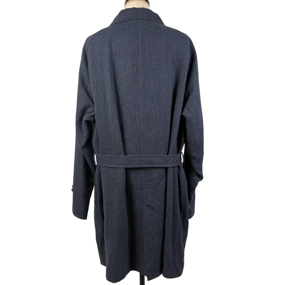 Polo Ralph Lauren Balmacaan Coat Mens 52R Navy Reversible Linen Wool Italy NWT - Picture 3 of 16